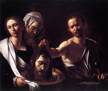 カラヴァッジョ Painting - 洗礼者聖ヨハネの首を持つサロメ カラヴァッジョ